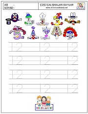 okul öncesi 1 sayısı çizgi çalışması